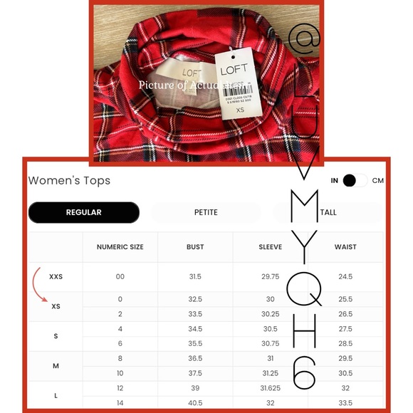 Loft Plaid Turtleneck Top - Picture 3 of 3